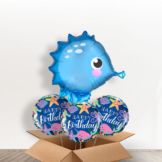 Seahorse Balloons Delivered in a Box - With 3 Themed Balloons | Small Indoor Plants