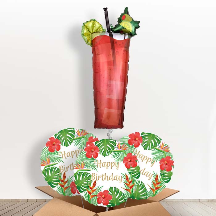 Birthday Bloody Mary Cocktail Foil Balloon in a Box