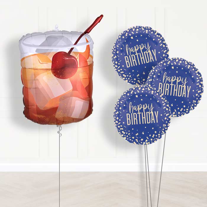 Old Fashioned Whiskey (Birthday) Balloon Bouquet Delivery