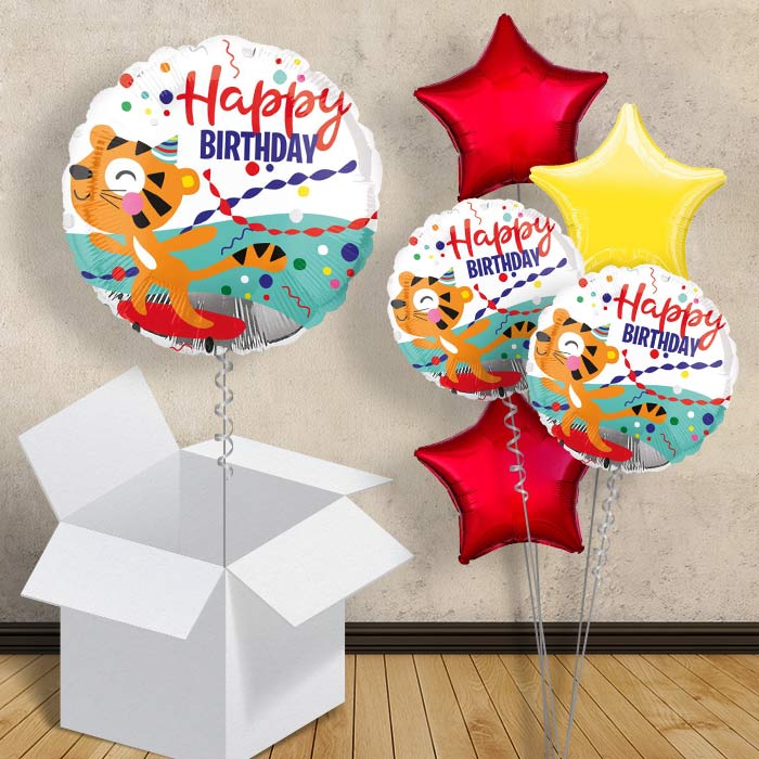 Tiger Happy Birthday Balloon in a Box - 1 Balloon | Small Indoor Plants