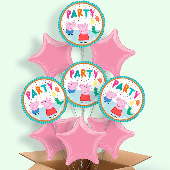 Peppa Pig Balloons Delivered in a Box - 9 Balloon | Small Indoor Plants