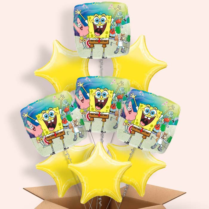 Spongebob Balloon in a Box Gift - 9 Balloon | Small Indoor Plants