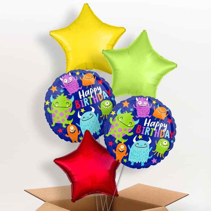 Little Monsters Happy Birthday Balloon in a Box - 5 Balloon | Small Indoor Plants