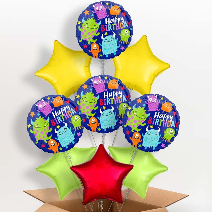 Little Monsters Happy Birthday Balloon in a Box - 9 Balloon | Small Indoor Plants