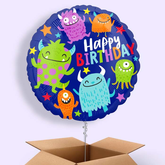 Little Monsters Happy Birthday Balloon in a Box - 1 Balloon | Small Indoor Plants