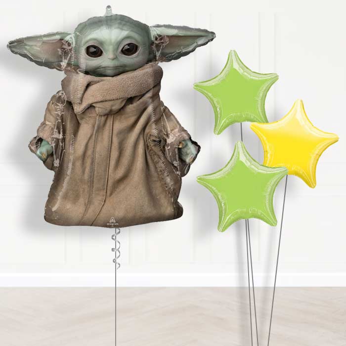 The Mandalorian Balloon Bouquet in a Box - Plain Bouquet | Small Indoor Plants