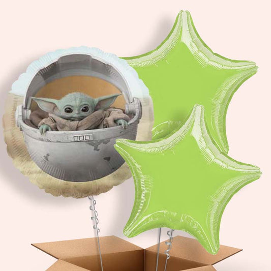 Mandalorian Balloons in a Box Delivered - 3 Balloon | Small Indoor Plants