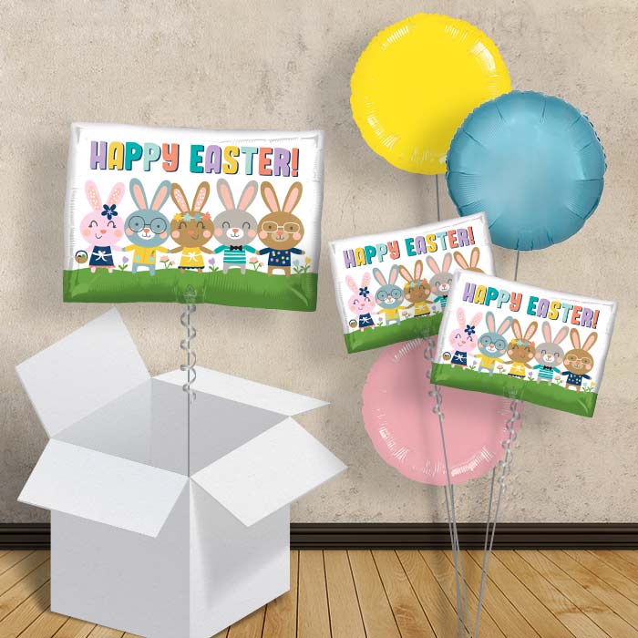 Happy Easter | Bunnies Balloon in a Box - 1 Balloon | Small Indoor Plants