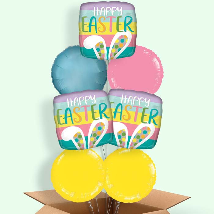 Happy Easter | Bunny Ears Balloon in a Box - 7 Balloon | Small Indoor Plants