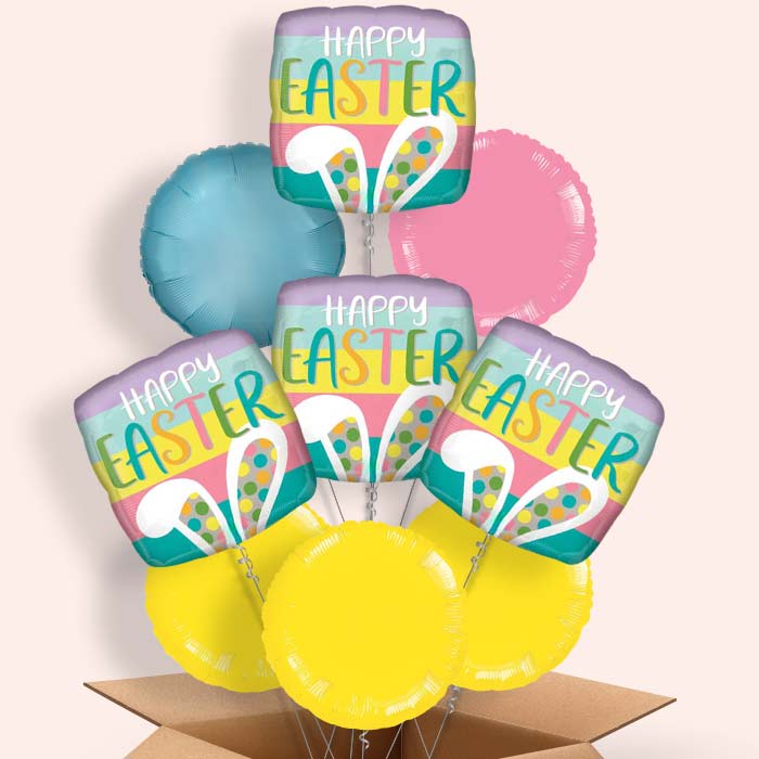 Happy Easter | Bunny Ears Balloon in a Box - 9 Balloon | Small Indoor Plants