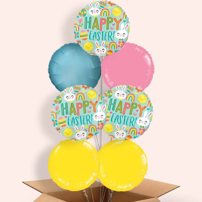 Sunshine Rainbow Easter Balloons in a Box - 7 Balloon | Small Indoor Plants