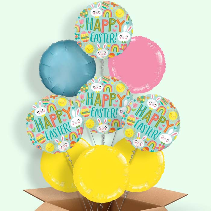 Sunshine Rainbow Easter Balloons in a Box - 9 Balloon | Small Indoor Plants