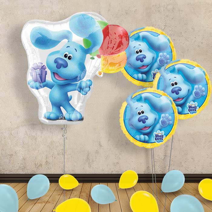 Blues Clues Helium Balloon Bouquet Delivered - Themed Bouquet and Latex | Small Indoor Plants