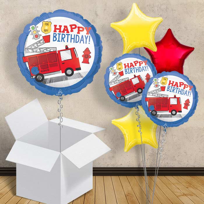 First Responder Fire Engine Balloon in a Box - 1 Balloon | Small Indoor Plants
