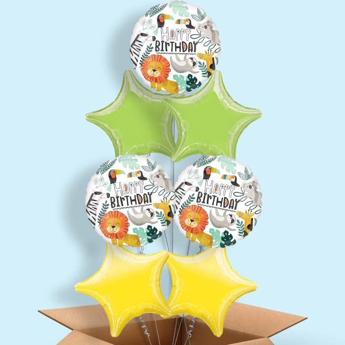 Get Wild Safari Foil Balloon in a Box - 7 Balloon | Small Indoor Plants