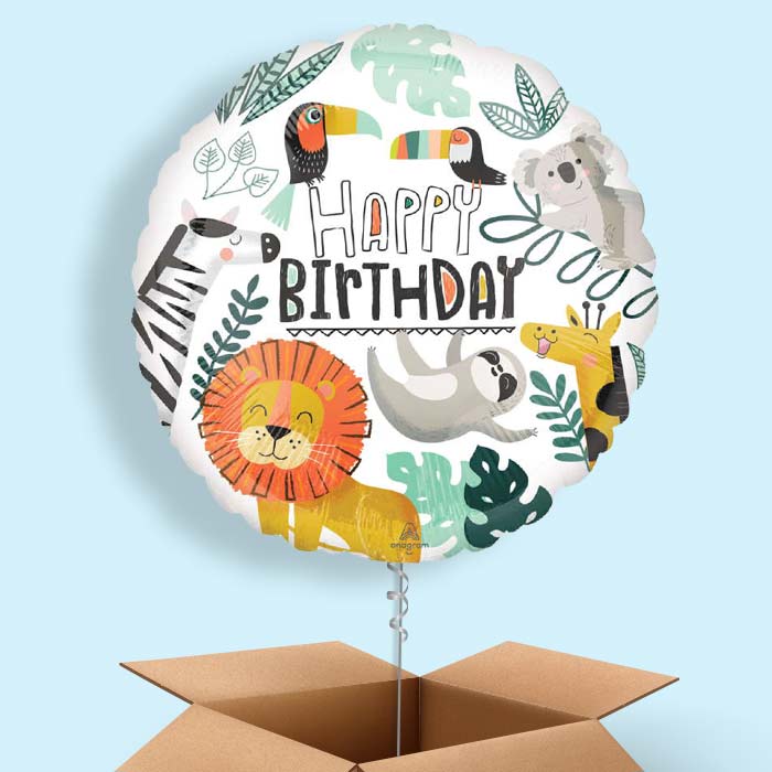 Get Wild Safari Foil Balloon in a Box - 1 Balloon | Small Indoor Plants