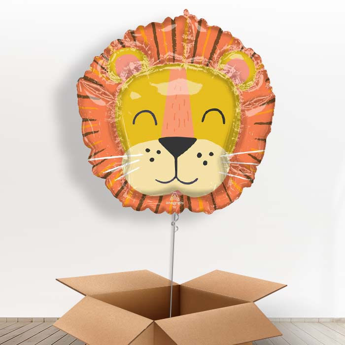 Get Wild Lion Head Foil Balloon in a Box - Giant Balloon | Small Indoor Plants