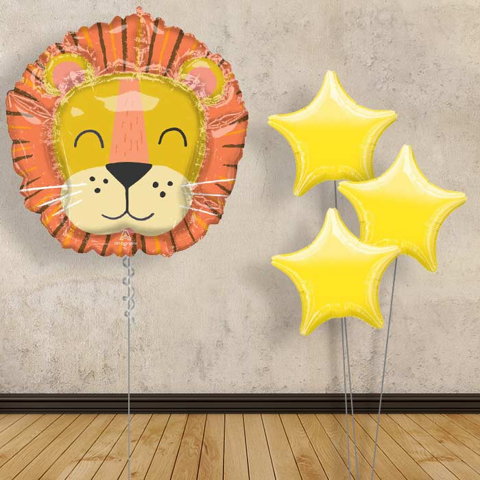 Get Wild Lion Head Balloon Bouquet Delivery - Plain Bouquet | Small Indoor Plants