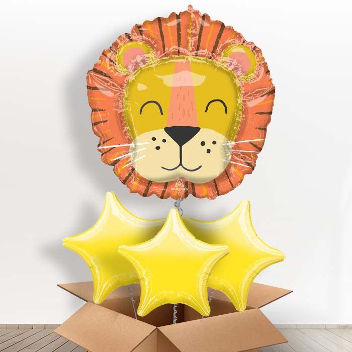 Get Wild Lion Head Foil Balloon in a Box
