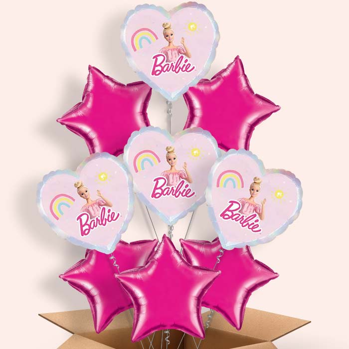 Pink Heart Barbie Balloon in a Box - 9 Balloon | Small Indoor Plants