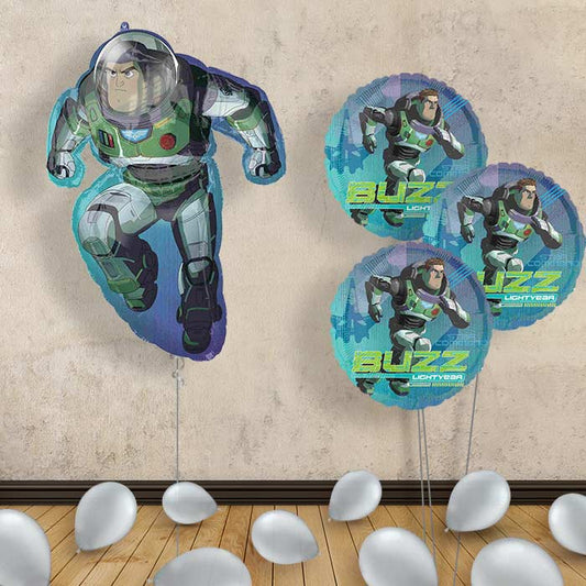 Buzz Lightyear Inflated Helium Balloons Delivered - Themed Bouquet and Latex | Small Indoor Plants