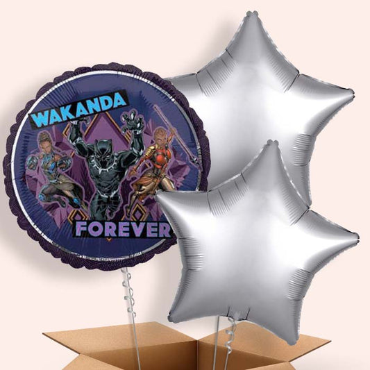 Black Panther Balloons in a Box - 3 Balloon | Small Indoor Plants