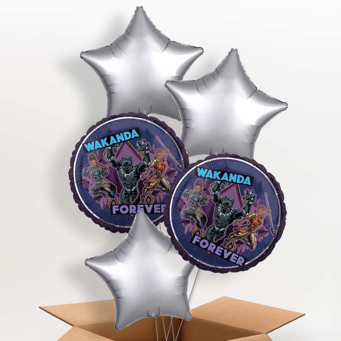 Black Panther Balloons in a Box - 5 Balloon | Small Indoor Plants