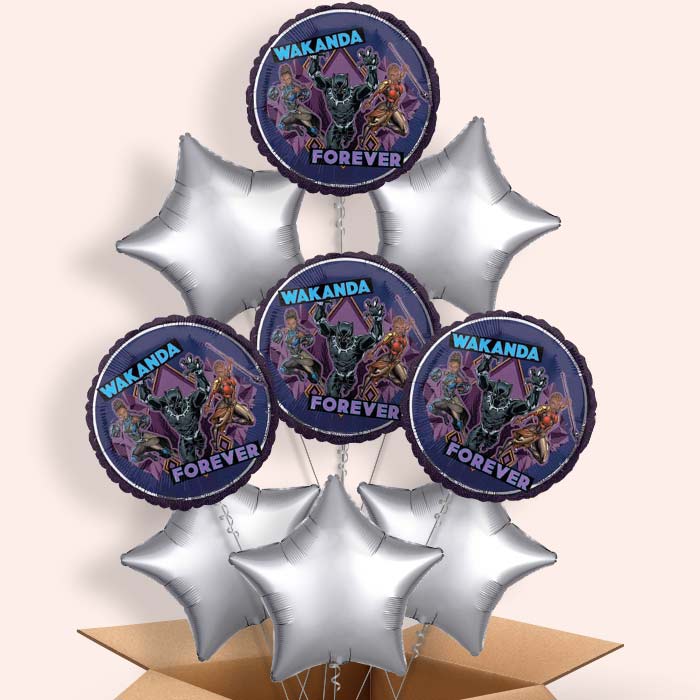 Black Panther Balloons in a Box - 9 Balloon | Small Indoor Plants