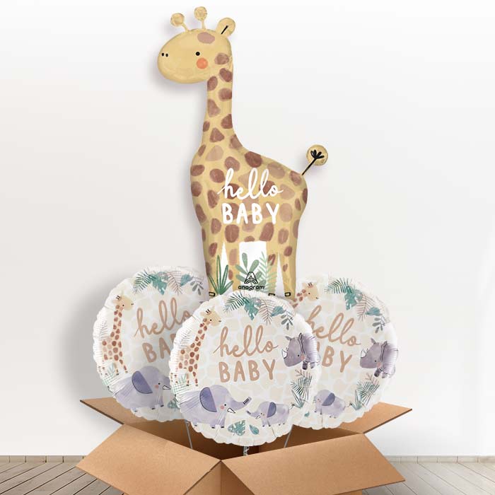 Giant Giraffe Hello Baby Balloon in a Box