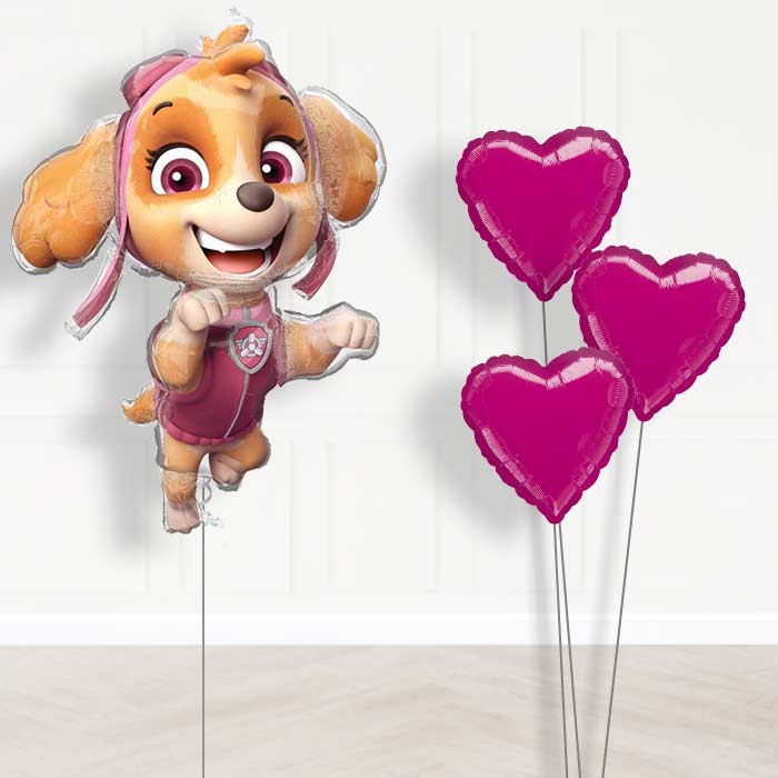 Shaped Skye Paw Patrol Balloon Bouquet Delivery - Plain Bouquet | Small Indoor Plants