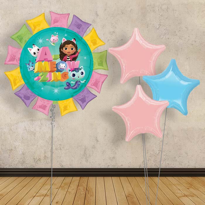 Gabby’s Dollhouse Balloon Bouquet Delivery - Plain Bouquet | Small Indoor Plants