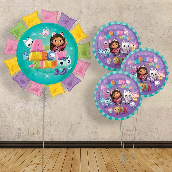 Gabby’s Dollhouse Balloon Bouquet Delivery - Themed Bouquet | Small Indoor Plants