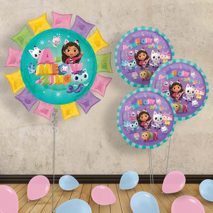 Gabby’s Dollhouse Balloon Bouquet Delivery - Themed Bouquet and Latex | Small Indoor Plants
