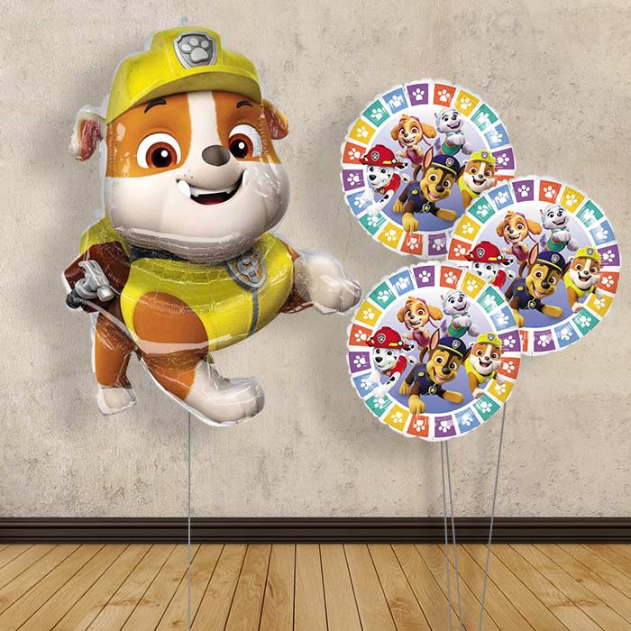 Rubble Helium Balloon Bouquet Delivered - Themed Bouquet | Small Indoor Plants