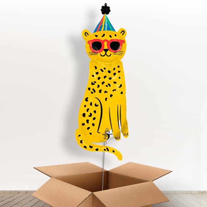 Giant Cheetah Shaped Foil Balloon in a Box - Giant Balloon | Small Indoor Plants