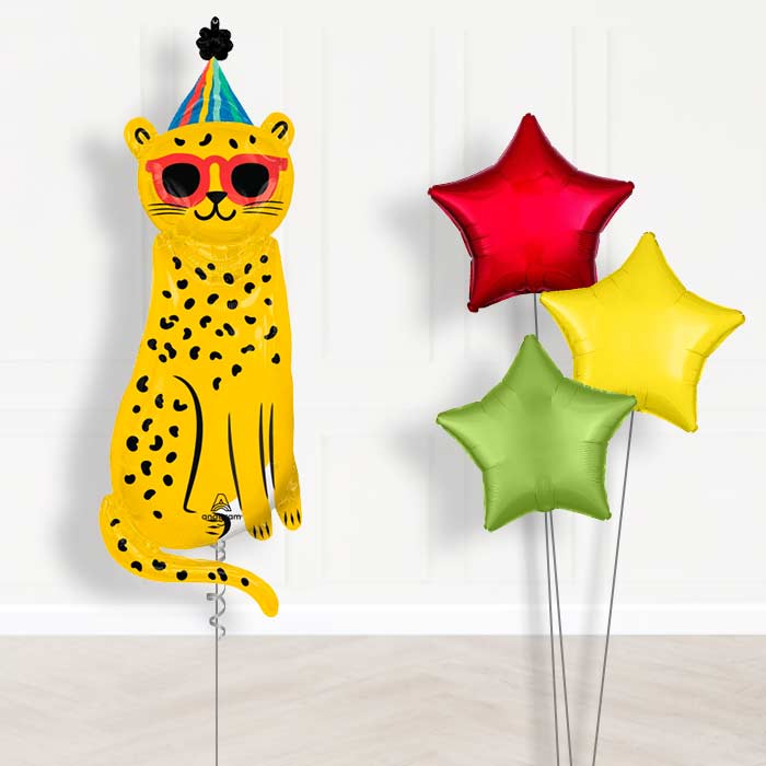 Giant Cheetah Shaped Balloon Bouquet Delivery - Plain Bouquet | Small Indoor Plants