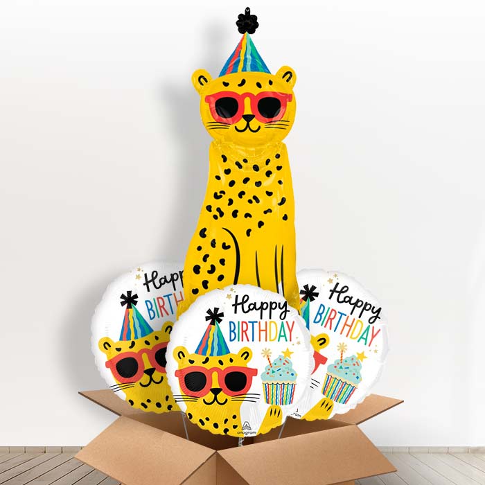 Giant Cheetah Shaped Foil Balloon in a Box