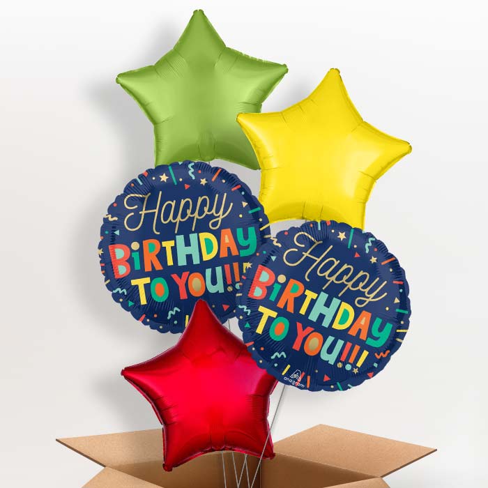Happy Birthday to You Helium Balloon in a Box - 5 Balloon | Small Indoor Plants