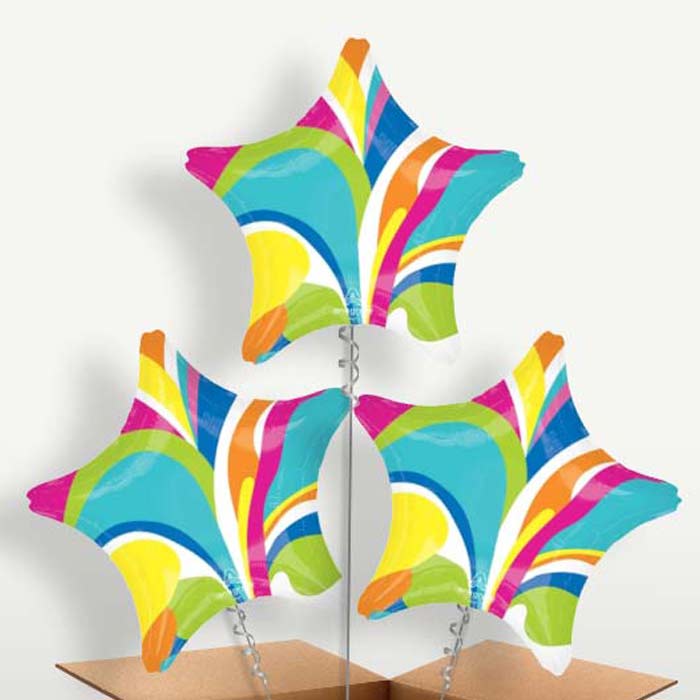 Vibrant Marble Star Helium Bunch of Balloons | Small Indoor Plants