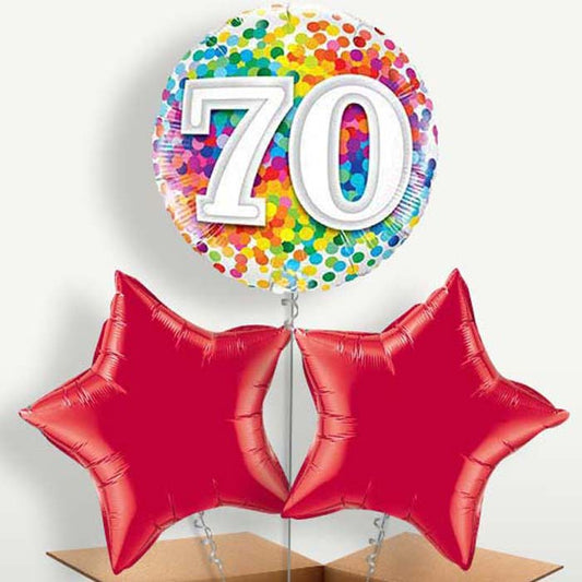 Colourful Confetti 70th Bunch of Balloons | Small Indoor Plants