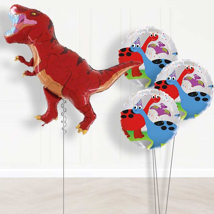 Giant T Rex Balloon Bouquet in a Box Gift - Themed Bouquet | Small Indoor Plants