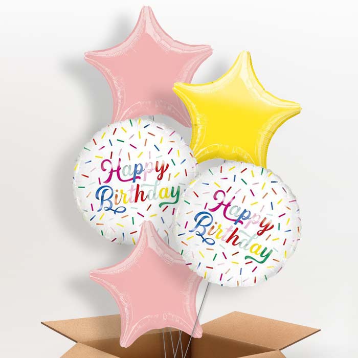 Sprinkle Balloon in a Box - Happy Birthday - 5 Balloon | Small Indoor Plants