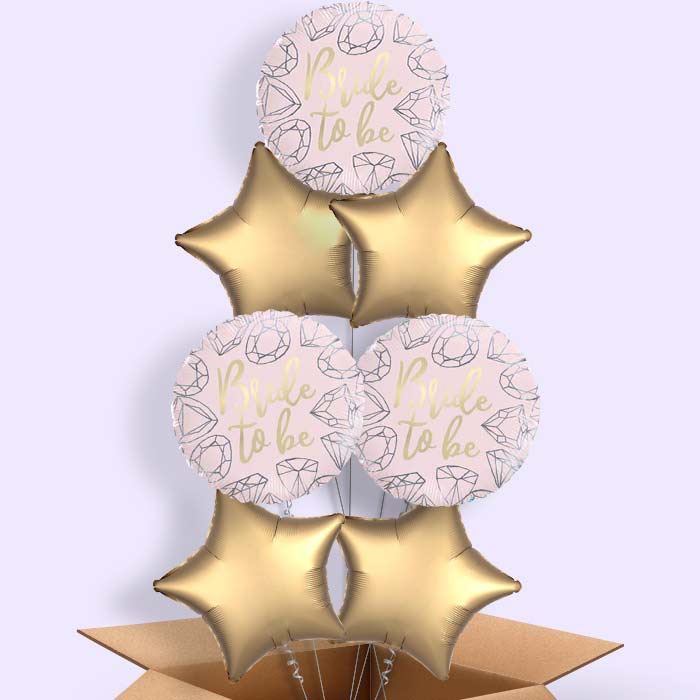 Pink Diamond Bride to Be Foil Balloon in a Box - 7 Balloon | Small Indoor Plants