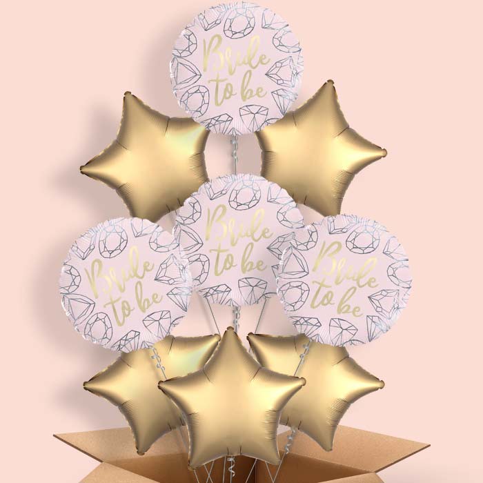 Pink Diamond Bride to Be Foil Balloon in a Box - 9 Balloon | Small Indoor Plants