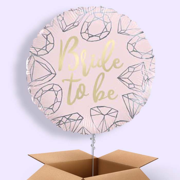 Pink Diamond Bride to Be Foil Balloon in a Box - 1 Balloon | Small Indoor Plants