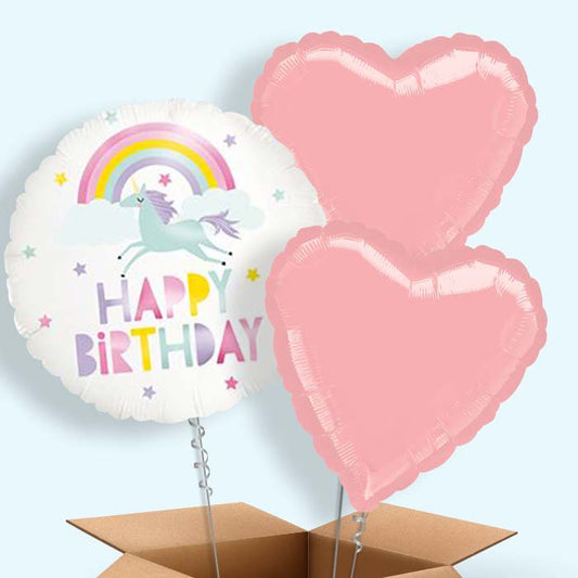 Rainbow Unicorn Birthday Balloon Delivery - 3 Balloon | Small Indoor Plants