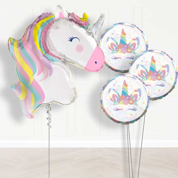 Pastel Unicorn Bouquet Balloons in a Box - Themed Bouquet | Small Indoor Plants