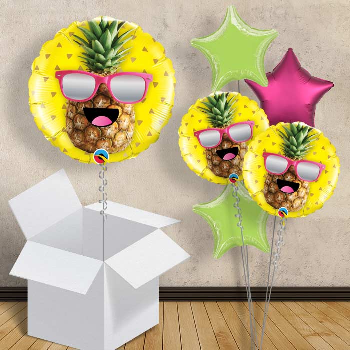 Pineapple with Sunglasses Balloon in a Box - 1 Balloon | Small Indoor Plants
