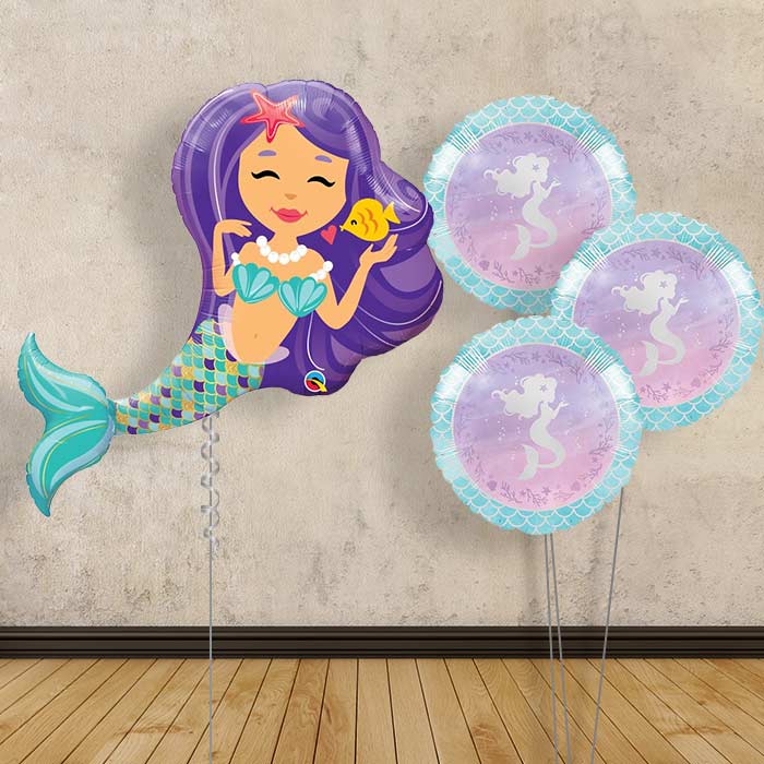Mermaid Inflated Helium Balloons Delivered