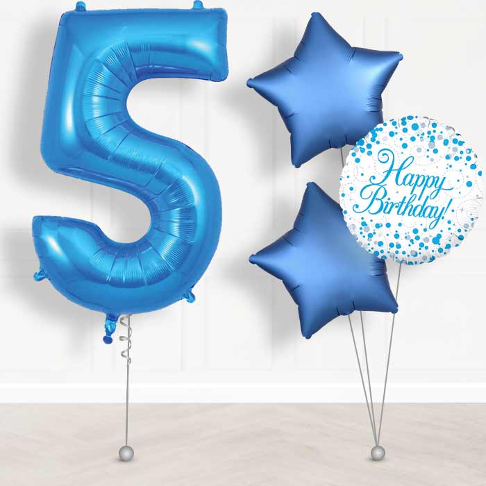 Blue Number 5 Balloon in a Box
